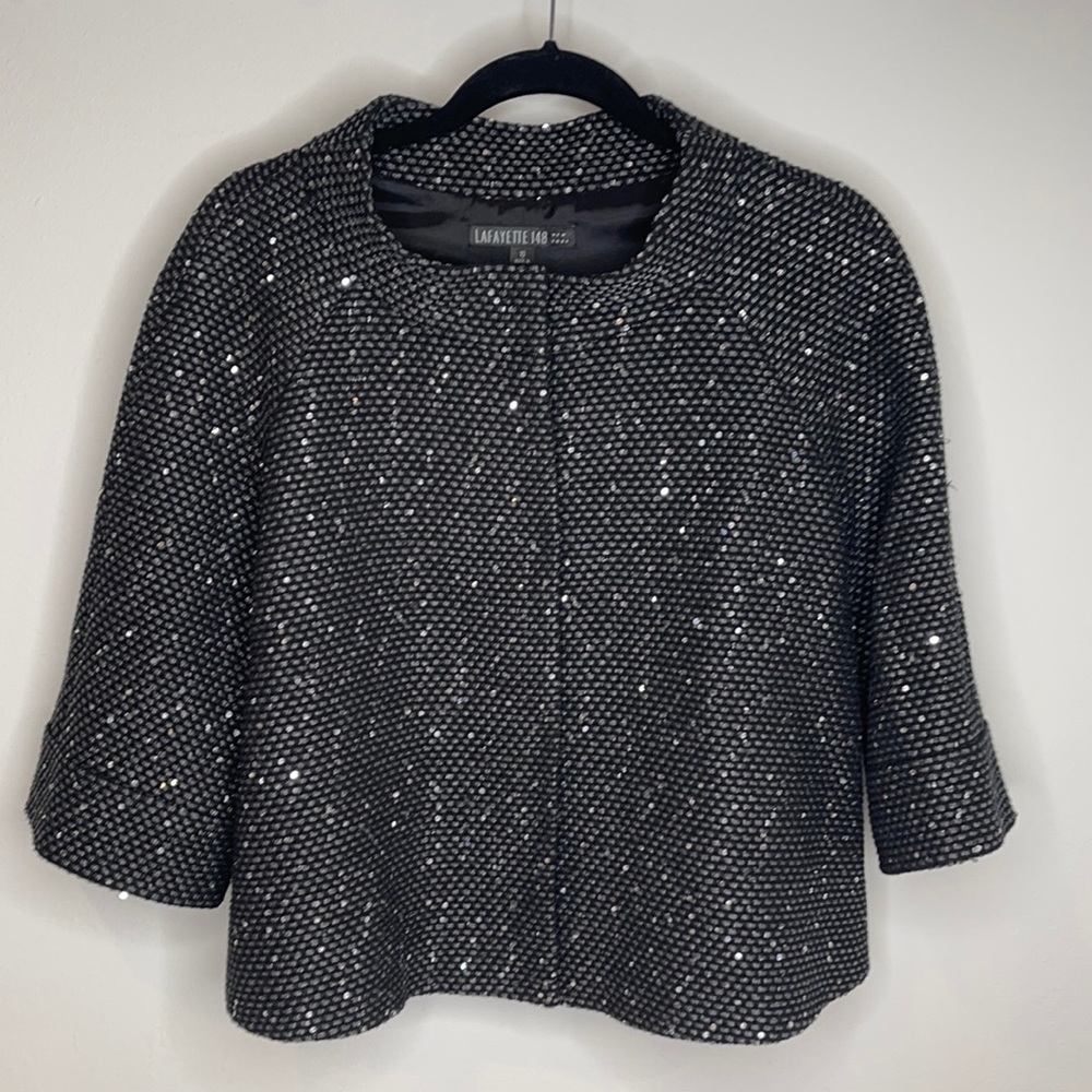 Lafayette 148 New York Dark Gray Sparkle Jacket